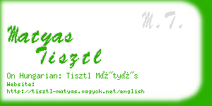 matyas tisztl business card